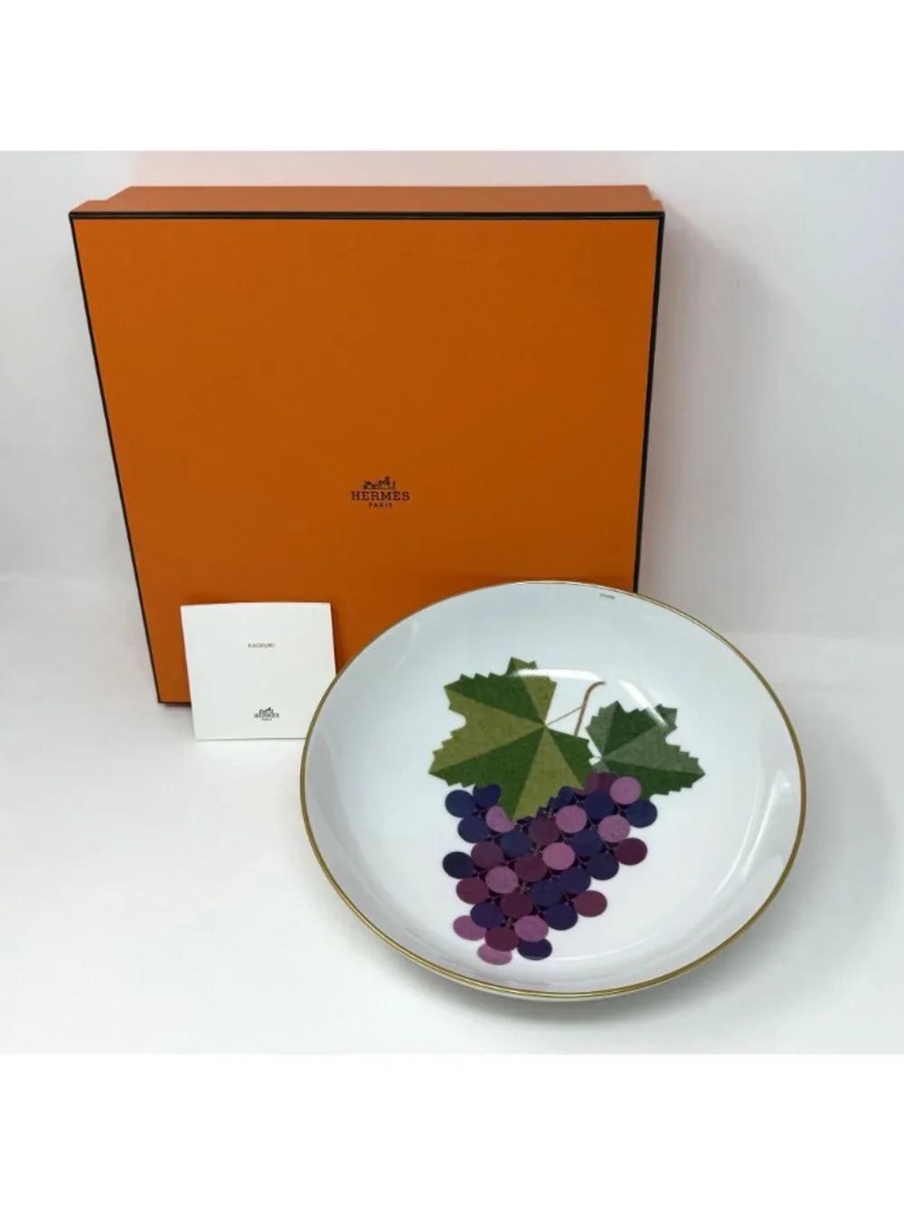 Hermes Kaorumi Purple Grape Small Porcelain Fruit Bowl BNIB